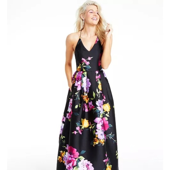BCX Dresses & Skirts - BCX Black Floral Maxi Dress